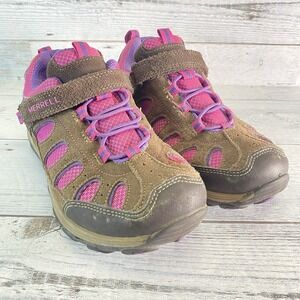MERRELL Shoes Boys 3W Brown Pink Hiking Outdoor Performance Footwear Sneakers